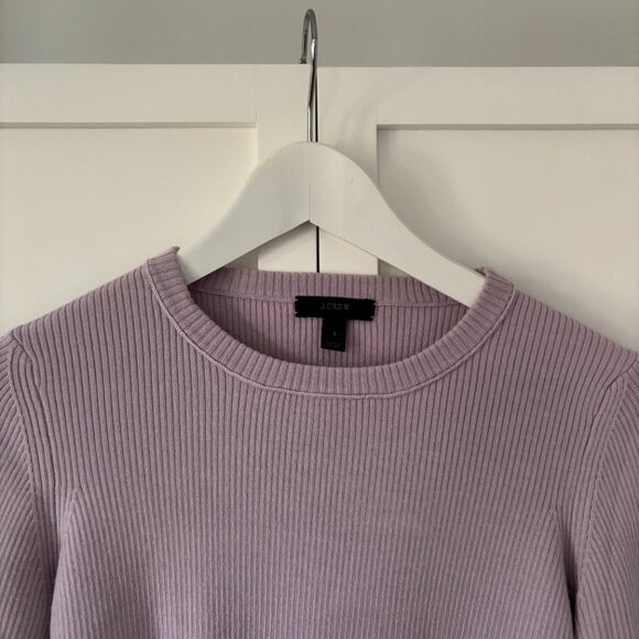 J.CREW stretch ribbed merino wool lavender sweater (size S) - Picture 2 of 9